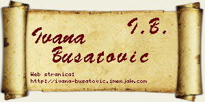 Ivana Bušatović vizit kartica